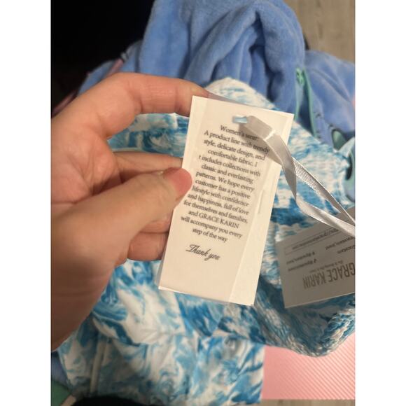 Grace Karin Womens Large Blue White Sleeveless Floral Spaghetti Strap Maxi Dress - Picture 5 of 11